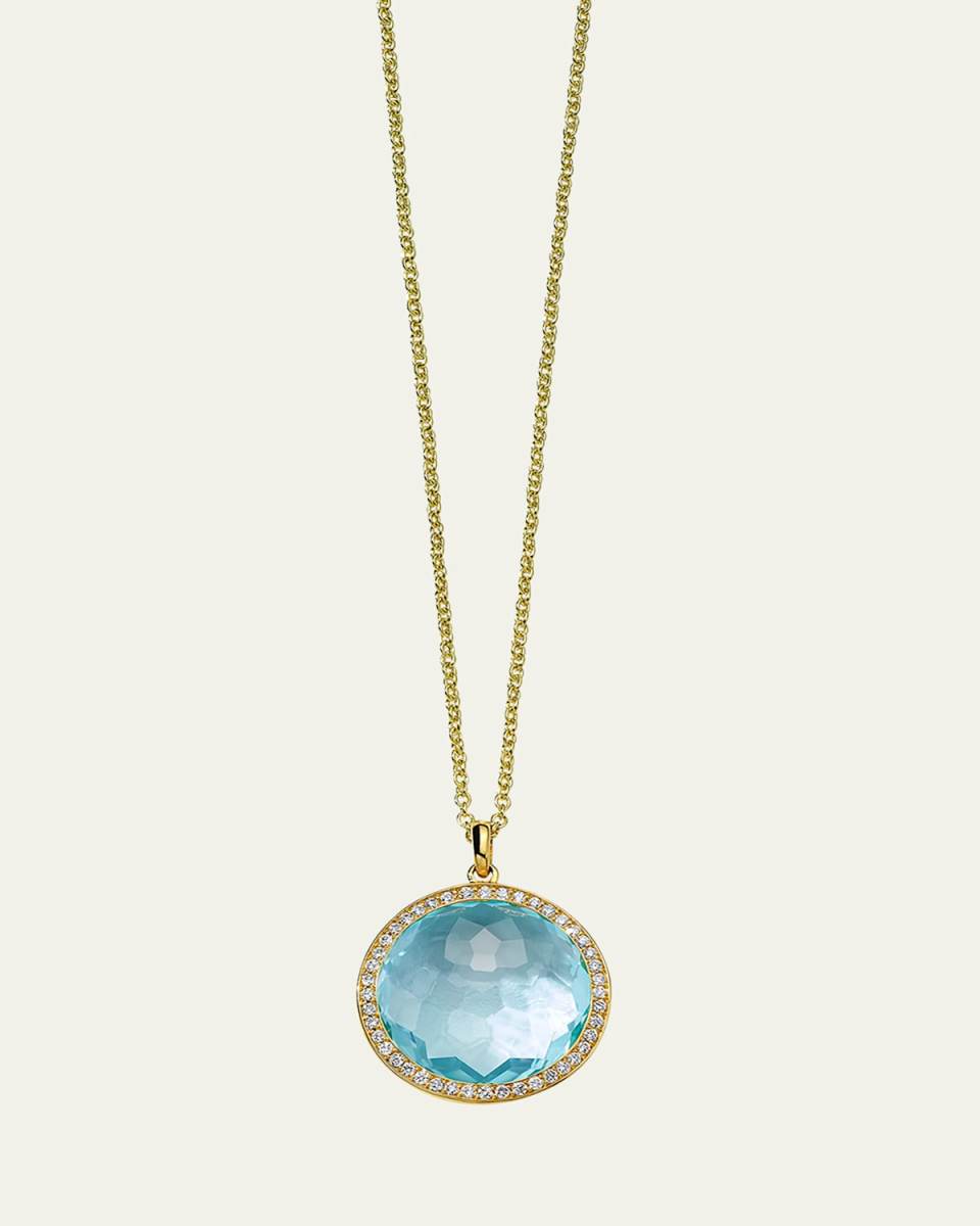 Medium Pendant Necklace in 18K Gold with Diamonds